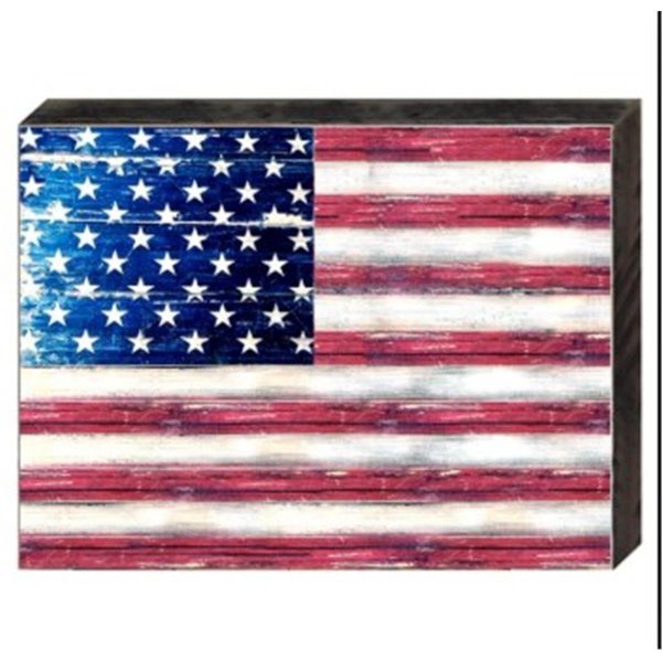 Designocracy American Flag Art on Board Wall Decor 8509908